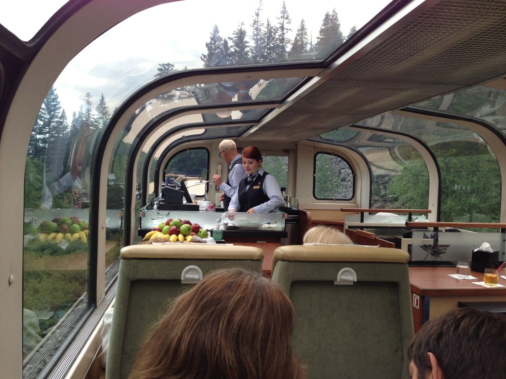 Glass domed carriage on The Rocky Mountaineer