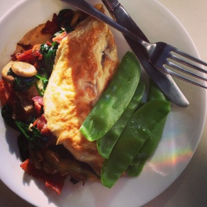 Omelet with rainbow