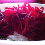finely spiraled beets