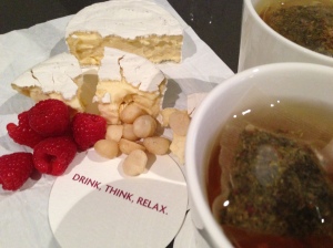 Herbal tea and a decadent snack