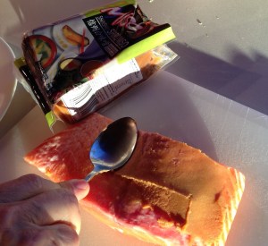 Using the back of a spoon, smooth the paste