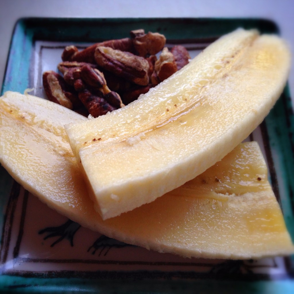 toasted pecans and banana